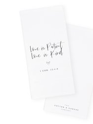 Love is Patient Love is Kind 1 Corinthians 13:4-8 Cotton Canvas Scripture, Bible Kitchen Tea Towel