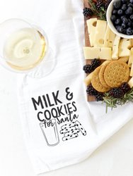 Milk and Cookies for Santa Cotton Canvas Christmas Kitchen Tea Towel