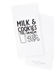 Milk and Cookies for Santa Cotton Canvas Christmas Kitchen Tea Towel