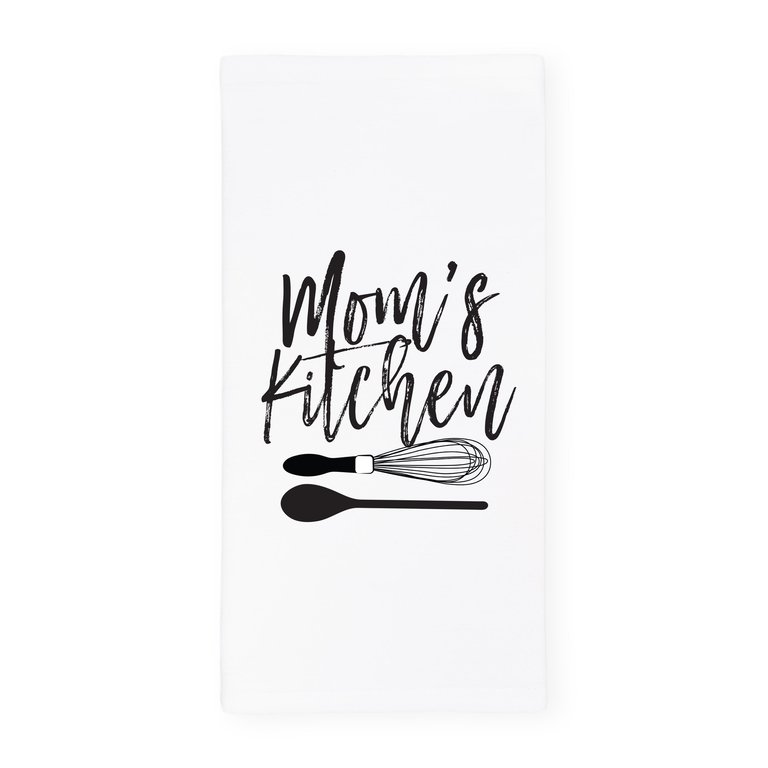 Mom's Kitchen Kitchen Tea Towel - White