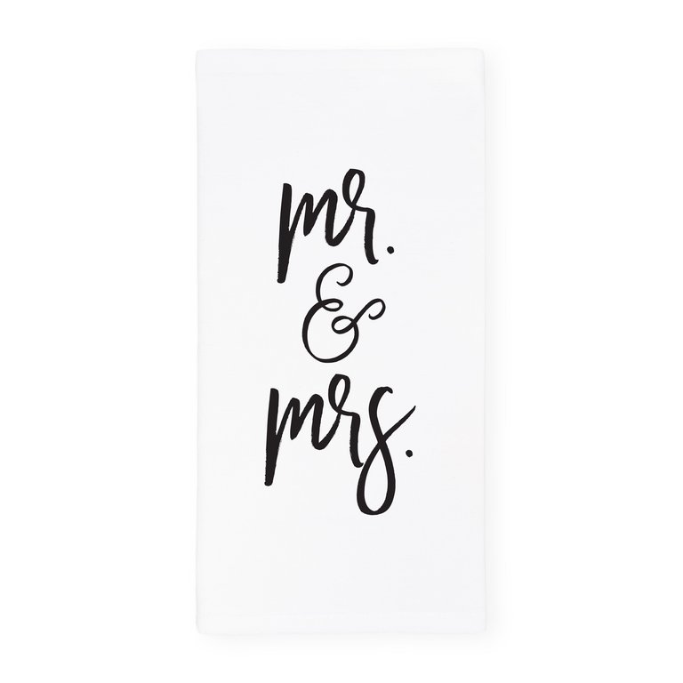 Mr. & Mrs. Kitchen Tea Towel - White