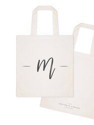 Personalized Handwritten Monogram Cotton Canvas Tote Bag