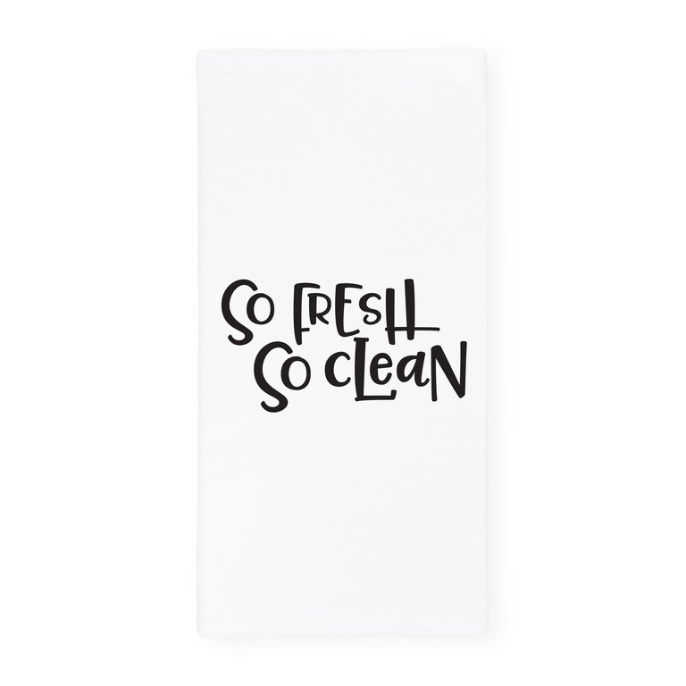 So Fresh So Clean Kitchen Tea Towel - White