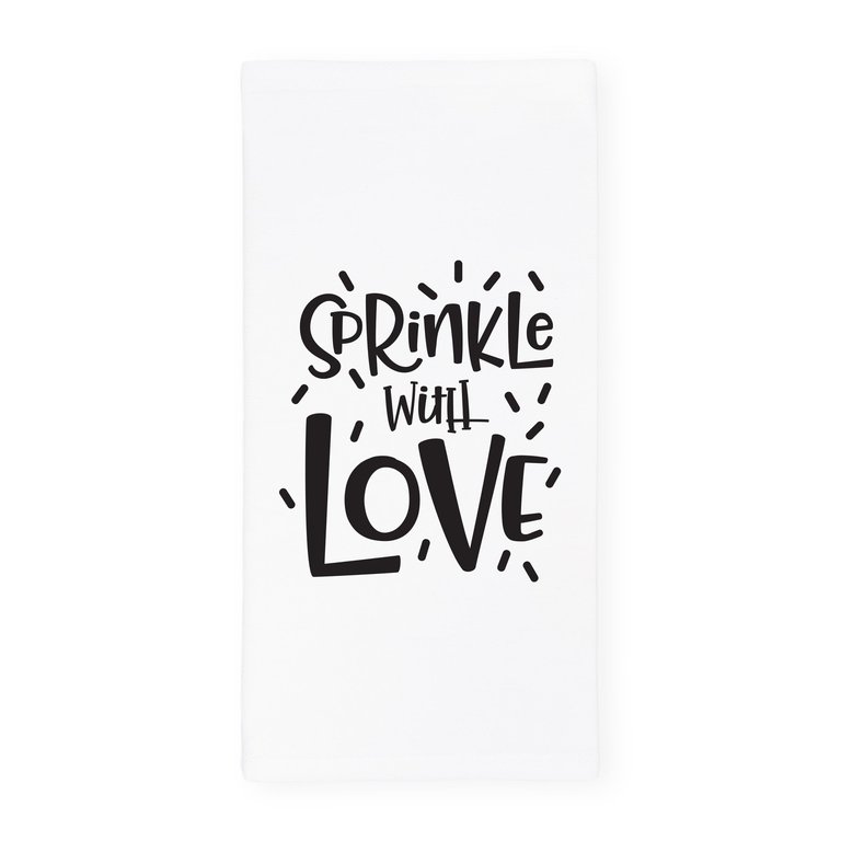 Sprinkle With Love Kitchen Tea Towel - White