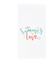 Summer Love Kitchen Tea Towel - White