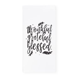 Thankful Grateful Blessed Kitchen Tea Towel - Natural