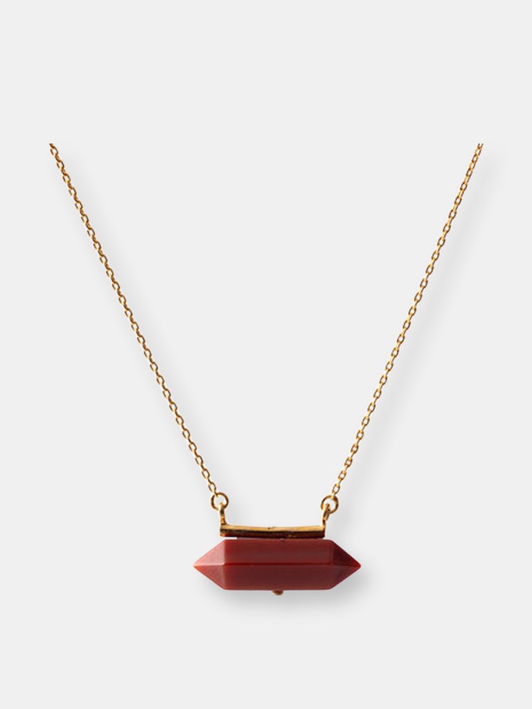 Carnelian Horizon Necklace - Yellow Gold - Carnelian