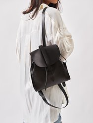 Leather Backpack Black Tribeca Collection