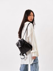 Leather Backpack Black Tribeca Collection
