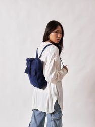 Leather Backpack Blue Upper West Side Collection
