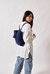 Leather Backpack Blue Upper West Side Collection