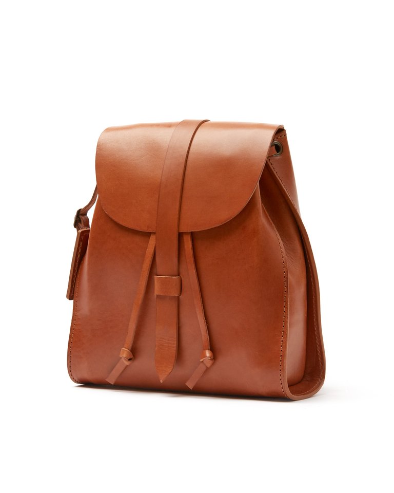 Leather Backpack Brown Tribeca Collection - Brown