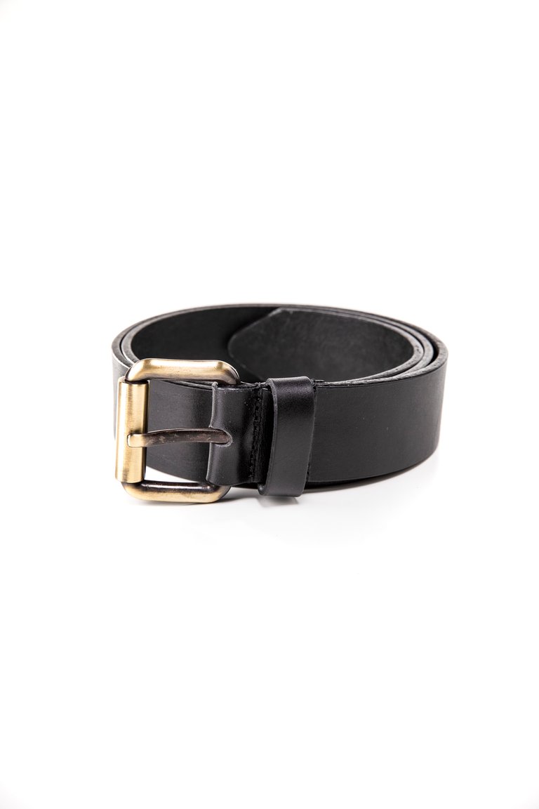 Leather Belt Black Size XL - Black