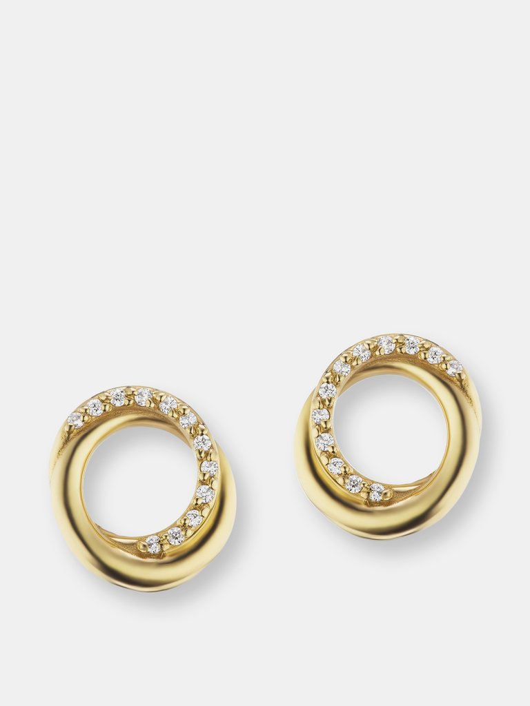 The Gold Diamond Encircle Studs - Yellow Gold