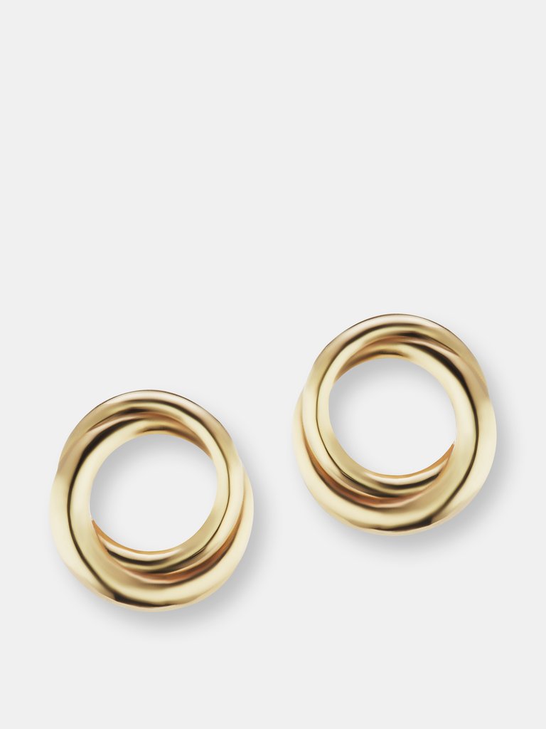 The Gold Encircle Studs - Yellow Gold