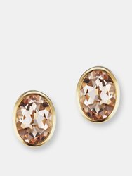 The Morganite Mimi Studs - Yellow Gold