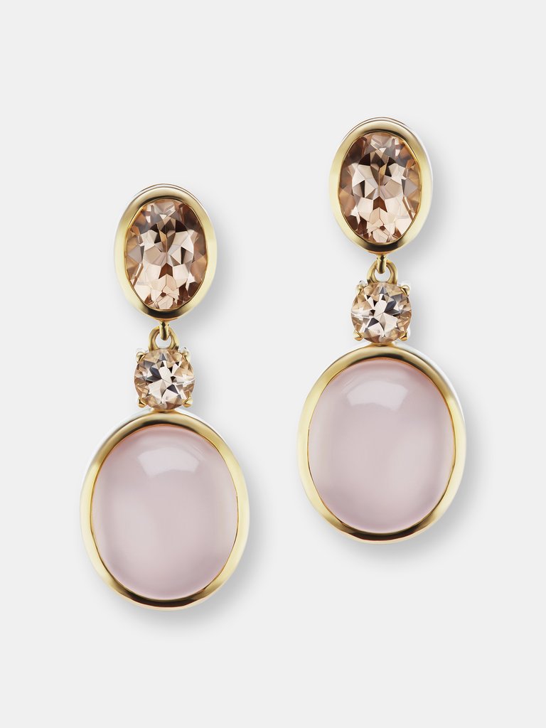 The Morganite Rose Earrings - Yellow Gold