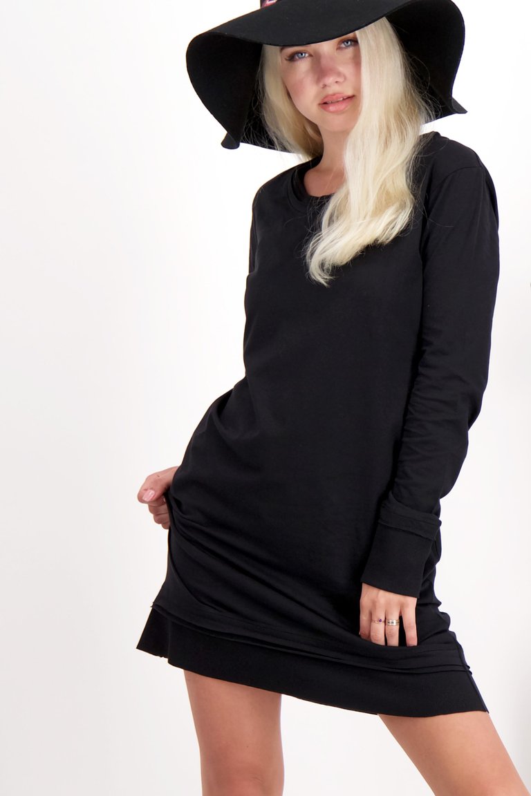 The Everyday Long Sleeve Pocket Dress - Black