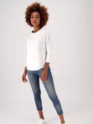 The Relaxed Fit Eco-Batwing Tee  - White