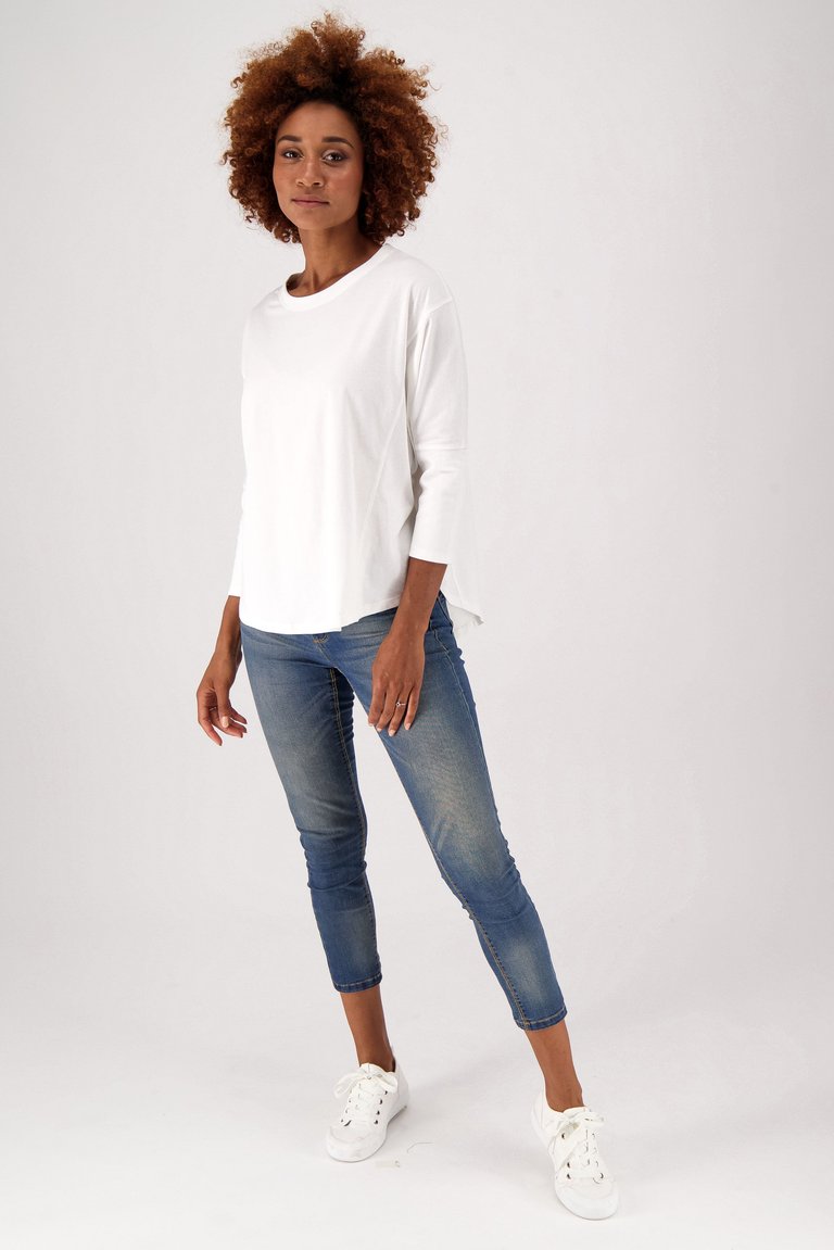 The Relaxed Fit Eco-Batwing Tee  - White