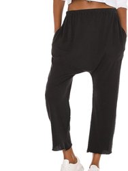 Jersey Crop Pant In Almost Black - Almost Black