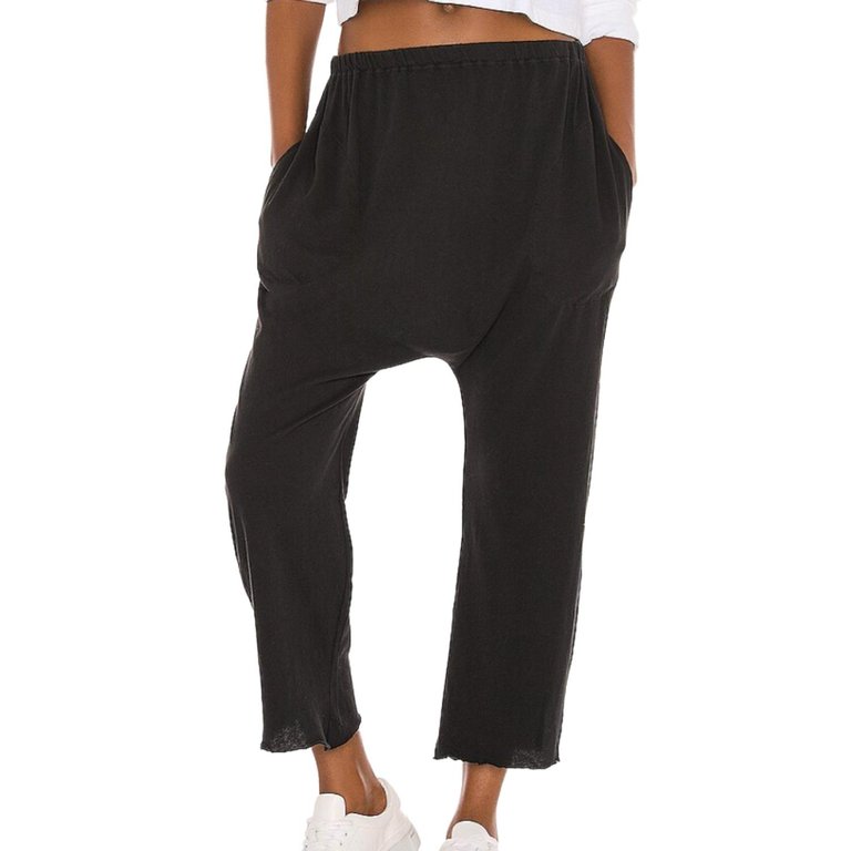 Jersey Crop Pant In Almost Black - Almost Black