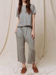 Jersey Crop Pant In Heather Grey