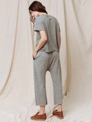 Jersey Crop Pant In Heather Grey
