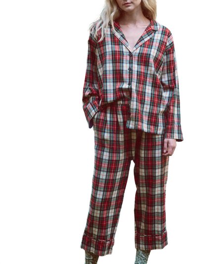 THE GREAT. Pajama Shirt And Pant Set In Winter Cabin Plaid product