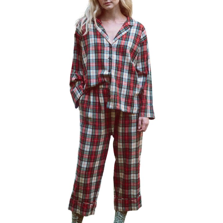 Pajama Shirt And Pant Set In Winter Cabin Plaid - Winter Cabin Plaid