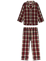 Pajama Shirt And Pant Set In Winter Cabin Plaid