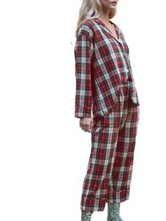 Pajama Shirt And Pant Set In Winter Cabin Plaid