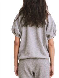 Puff Sleeve Sweatshirt In Grey