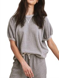 Puff Sleeve Sweatshirt In Grey - Grey