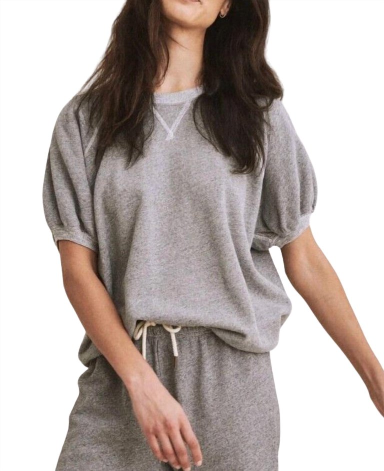 Puff Sleeve Sweatshirt In Grey - Grey