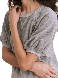 Puff Sleeve Sweatshirt In Grey