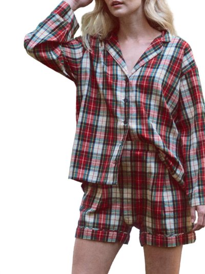THE GREAT. Square Short Pajama Set In Winter Cabin Plaid product