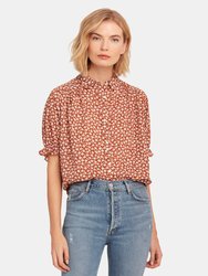 The Button Front Kerchief Top - Sweet Tea Floral