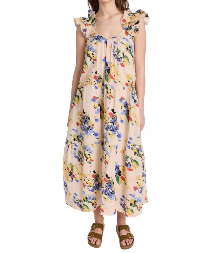The Great. Dove Dress In Bright Grove Floral - Bright Grove Floral
