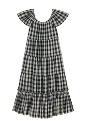 The Great. Nightingale Dress In Navy Heart Check