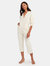 The Herringbone Roundtop Jumpsuit - Cream