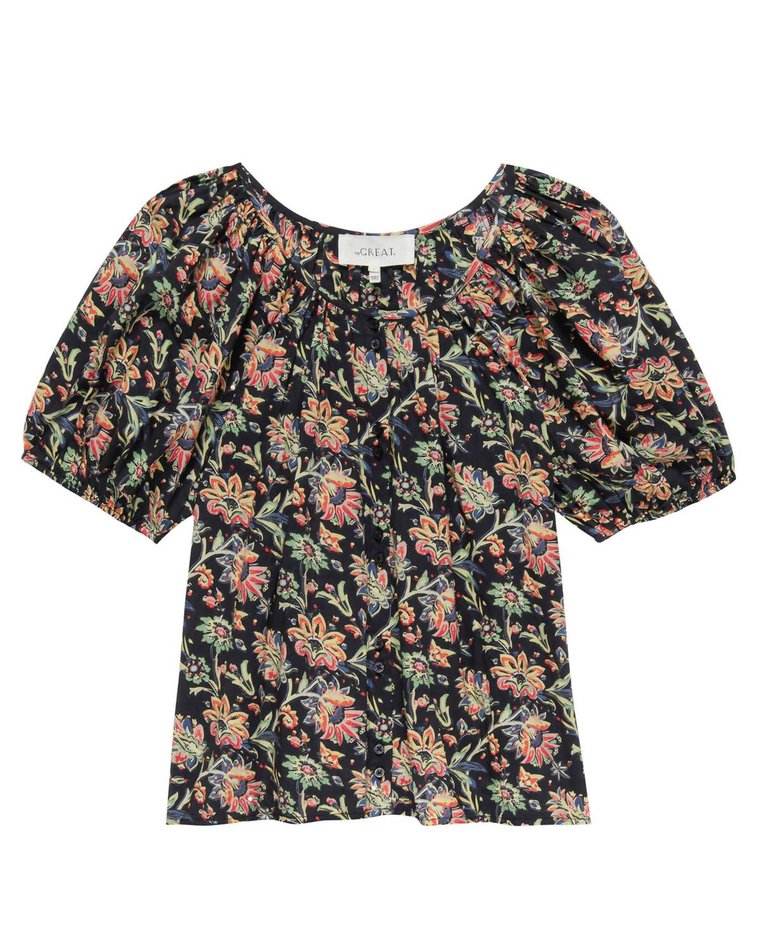 The Porch Top - Black Paisley Floral