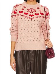 The Sweetheart Pullover - Blush & Cherry