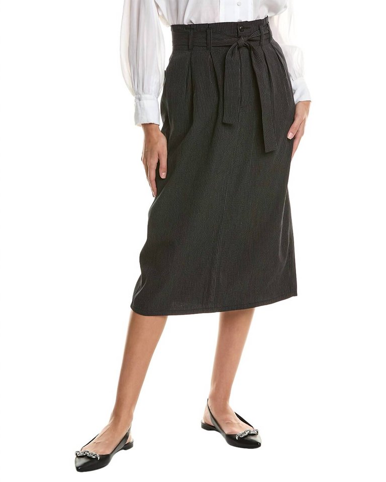 Trouser Pencil Skirt In Narrow Smokey Stripe - Narrow Smokey Stripe