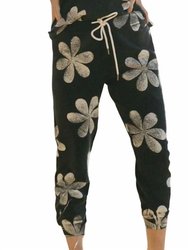 Women's Daisy Cropped Sweatpant In Vintage Black