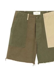 Women's Vintage Army Shorts In Patchwork - Patchwork