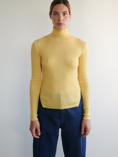 The Knotty Ones Austeja: Honey Yellow Merino Wool Turtleneck Sweater product