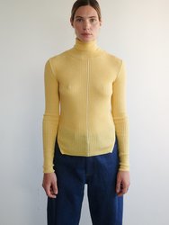 Austeja: Honey Yellow Merino Wool Turtleneck Sweater - Honey
