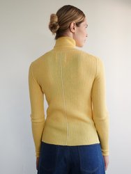 Austeja: Honey Yellow Merino Wool Turtleneck Sweater