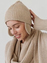 Beržas: Beige Recycled Wool Beanie - Beige